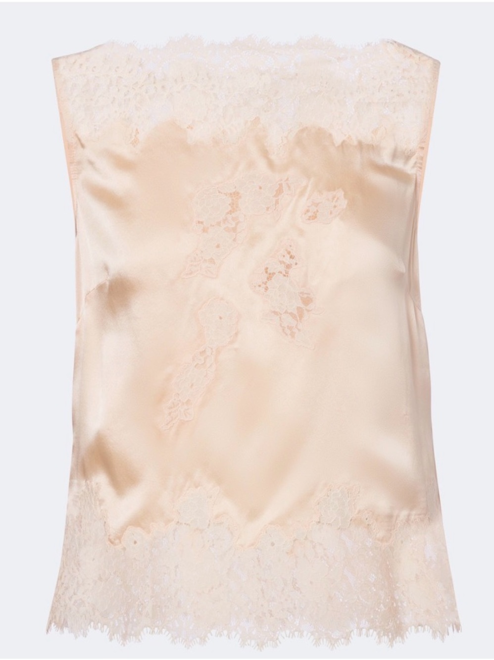 Doen Viviane 
Silk Lace-Trim Top in Peach Sorbet